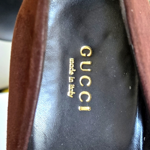 Vintage GUCCI Brown Suede Platform Slide Chunky Heels. 39.5 - Picture 9 of 11
